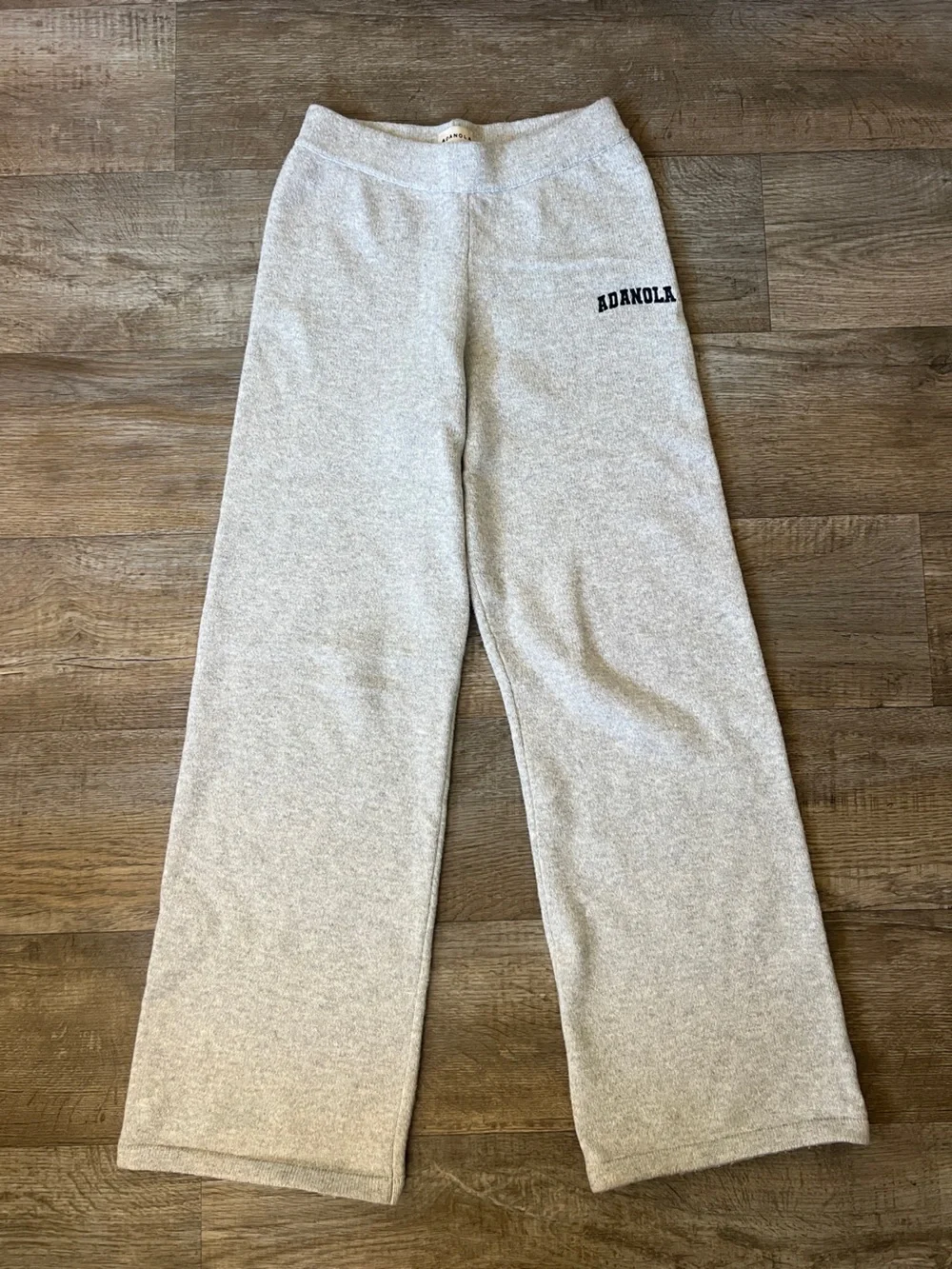 Adanola Varsity Knit Straight Leg Sweatpants in Grey and Navy